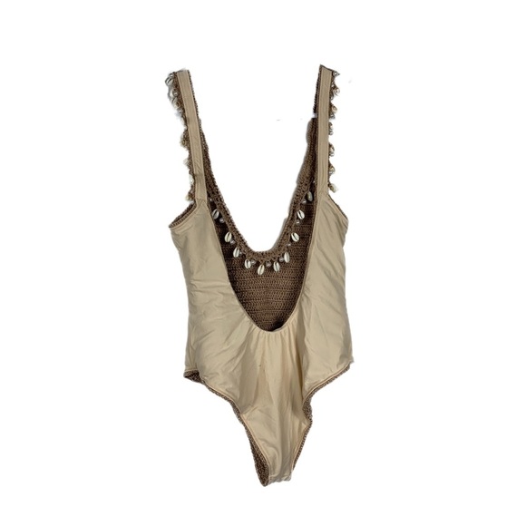 Tularosa Drippin One Piece Swim Brown with Shells Size Small - Picture 6 of 9